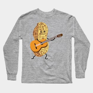 Funny peanut with guitar Long Sleeve T-Shirt